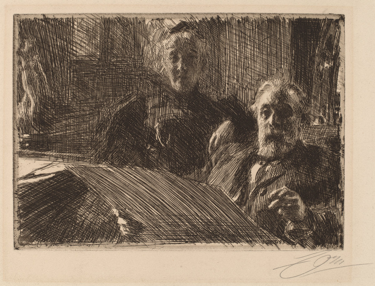 Mr. and Mrs. Furstenburg by Anders Zorn (Swedish, 1860 - 1920), 16X12"(A3)Poster Print