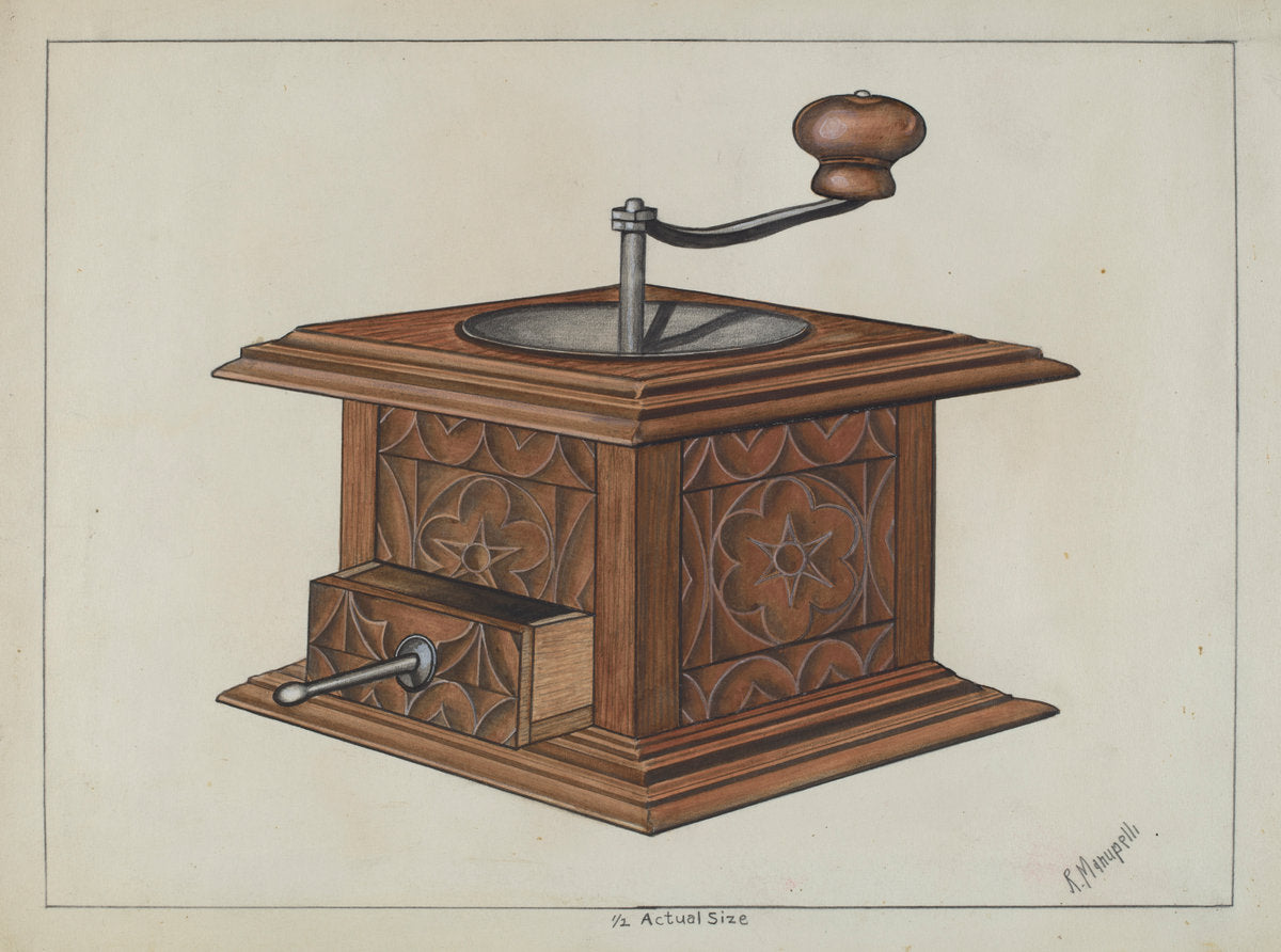 Coffee Grinder by Raymond Manupelli (American, active c. 1935), 16X12"(A3)Poster Print