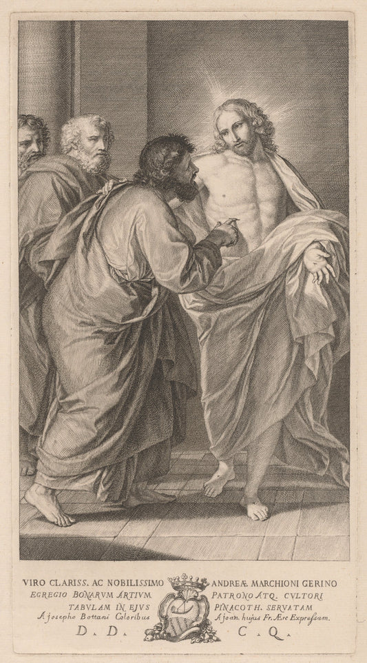 The Incredulity of Saint Thomas by Giovanni Bottani, after Giuseppe Bottani (Italian, 1725 - 1804), 16X12"(A3)Poster Print
