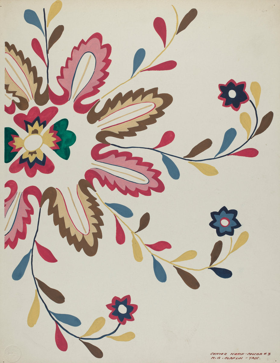 Colcha Plate by Majel G. Claflin (American, active c. 1935), 16X12"(A3)Poster Print