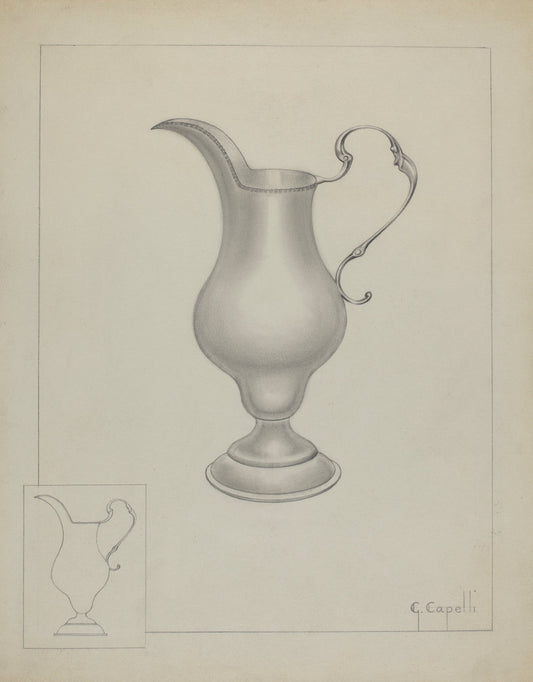 Silver Creamer by Giacinto Capelli (American, active c. 1935), 16X12"(A3)Poster Print