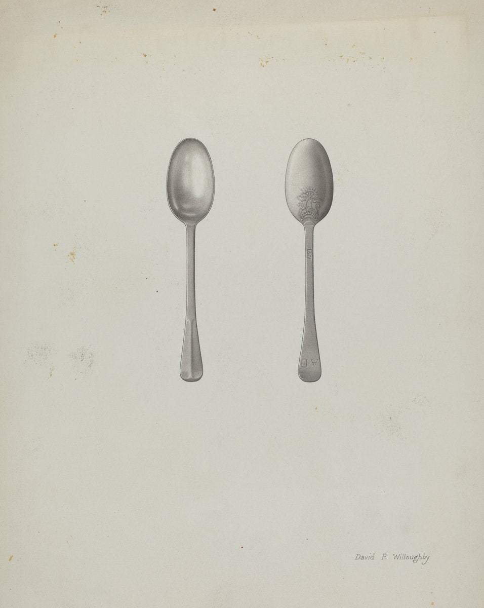 Silver Teaspoon by David P Willoughby (American, active c. 1935), 16X12"(A3)Poster Print
