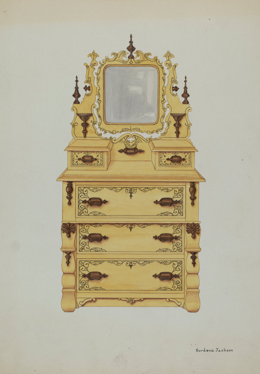 Dresser by Gordena Jackson (American, 1900 - 1993), 16X12"(A3)Poster Print