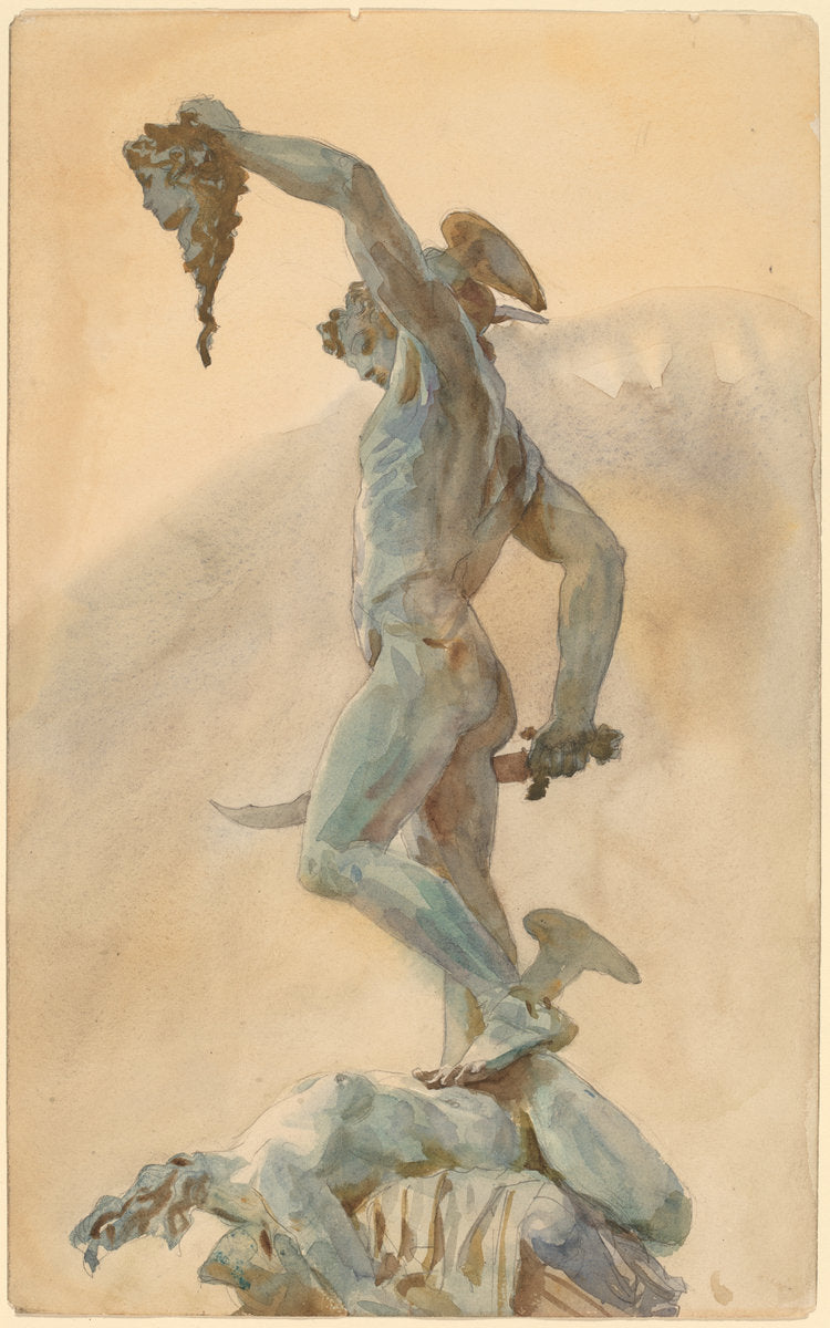 Sketch of Cellini's "Perseus" by John Singer Sargent (American, 1856 - 1925), 16X12"(A3)Poster Print