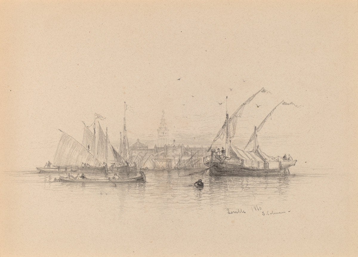 Seville by Samuel Colman (American, 1832 - 1920), 16X12"(A3)Poster Print