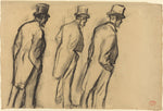 Three Studies of Ludovic Halévy Standing by Edgar Degas (French, 1834 - 1917), 16X12"(A3)Poster Print