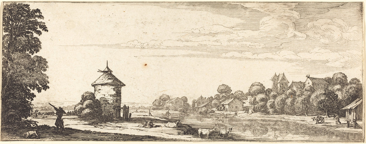 probably c. 1633/1635 by Follower of Jacques Callot (The Dovecot), 16X12"(A3)Poster Print