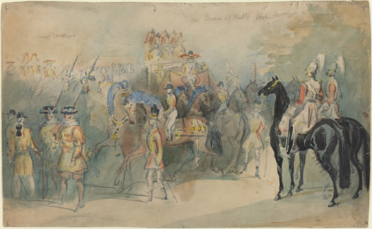 The Duchess of Kent's State Carriage by Constantin Guys (French, 1805 - 1892), 16X12"(A3)Poster Print