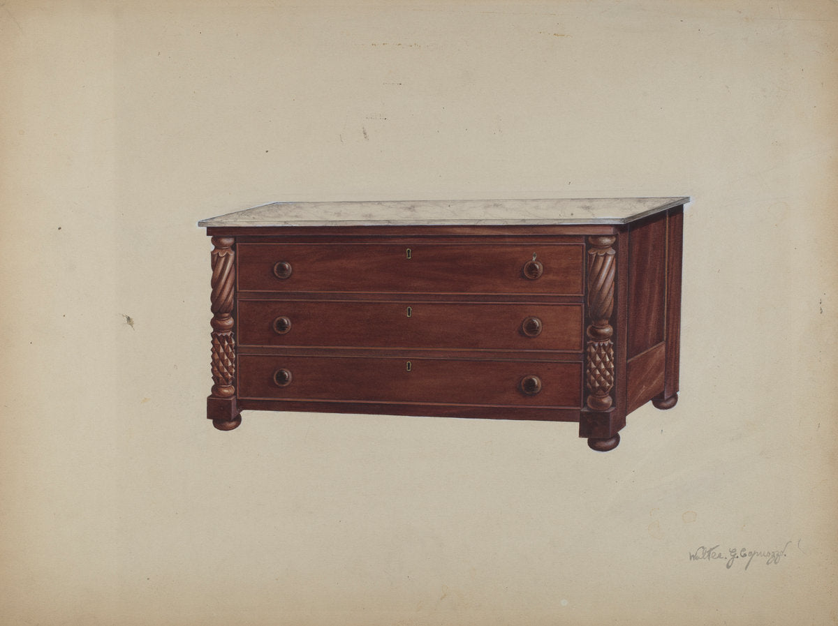 Chest of Drawers by Walter G. Capuozzo (American, active c. 1935), 16X12"(A3)Poster Print