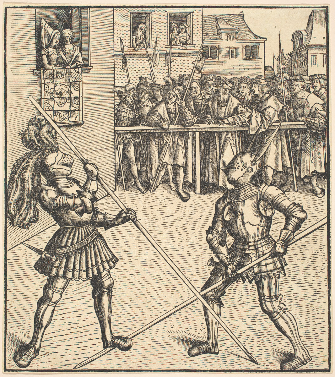 Tournament on the Occasion of the Festivity of the Marriage by Leonhard Beck (German, c. 1480 - 1542), 16X12"(A3)Poster Print