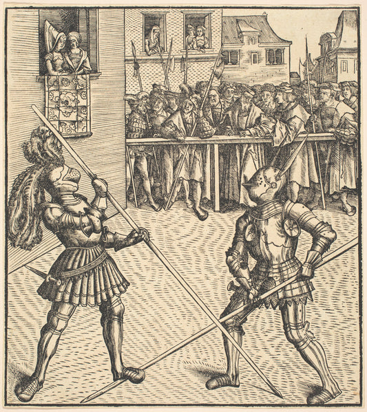 Tournament on the Occasion of the Festivity of the Marriage by Leonhard Beck (German, c. 1480 - 1542), 16X12"(A3)Poster Print