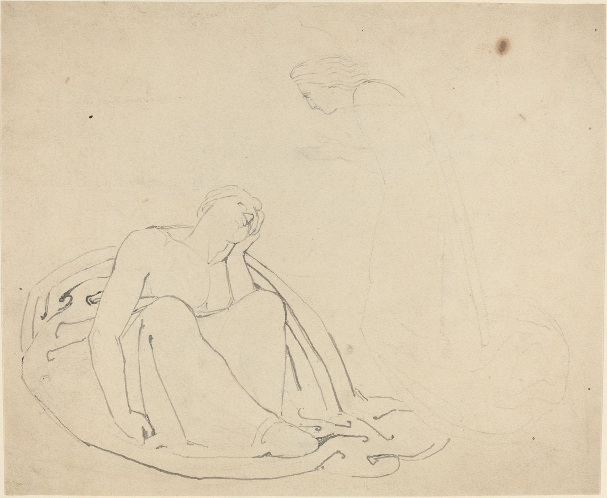 Study for a Monument by John Flaxman (British, 1755 - 1826), 16X12"(A3)Poster Print