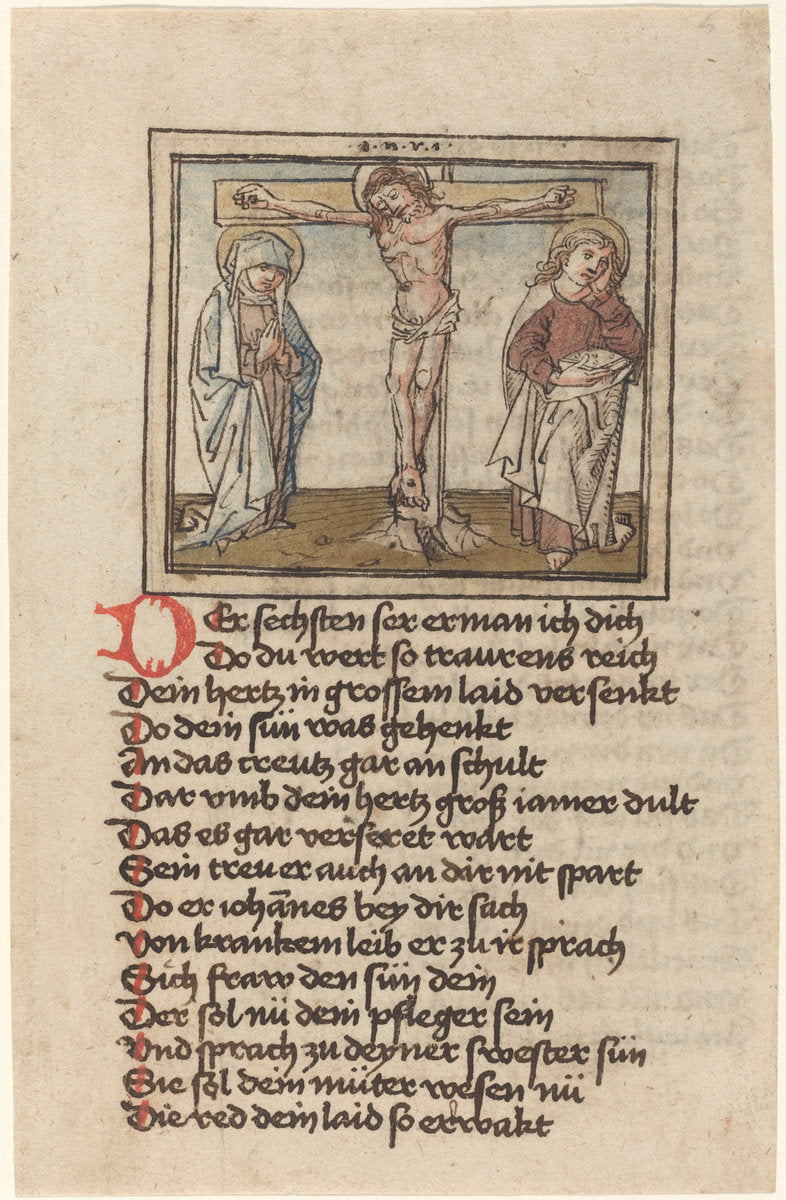 1470s by German 15th Century (Augsburg) (The Crucifixion), 16X12"(A3)Poster Print