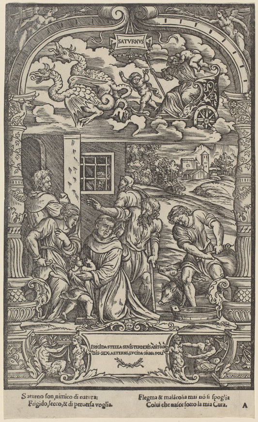 Saturn by Gabriele Giolito de' Ferrara (Italian, active 1536/1578), 16X12"(A3)Poster Print
