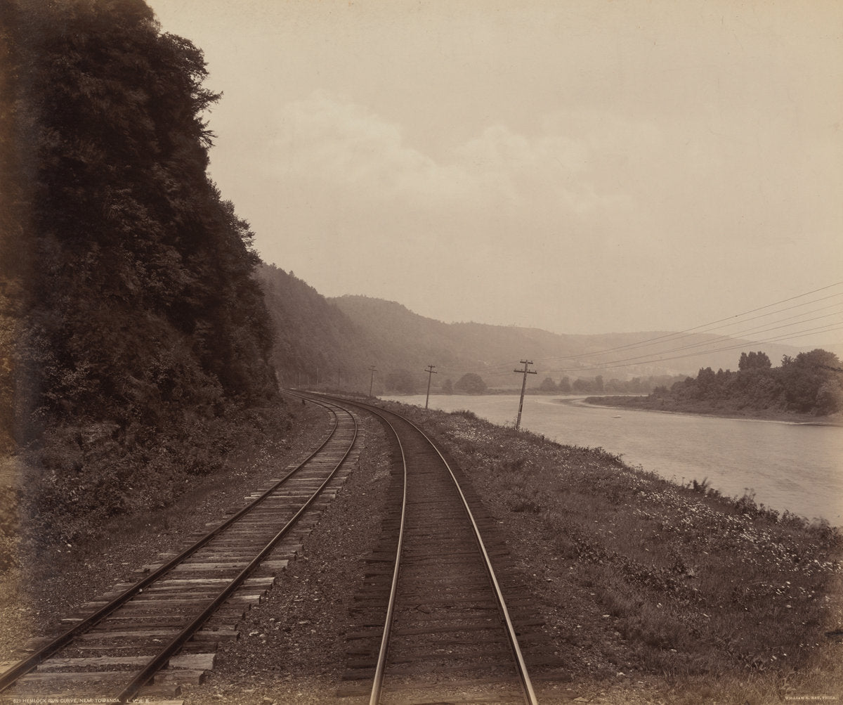 Hemlock Run Curve, Near Towanda by William H. Rau (American, 1855 - 1920), 16X12"(A3)Poster Print