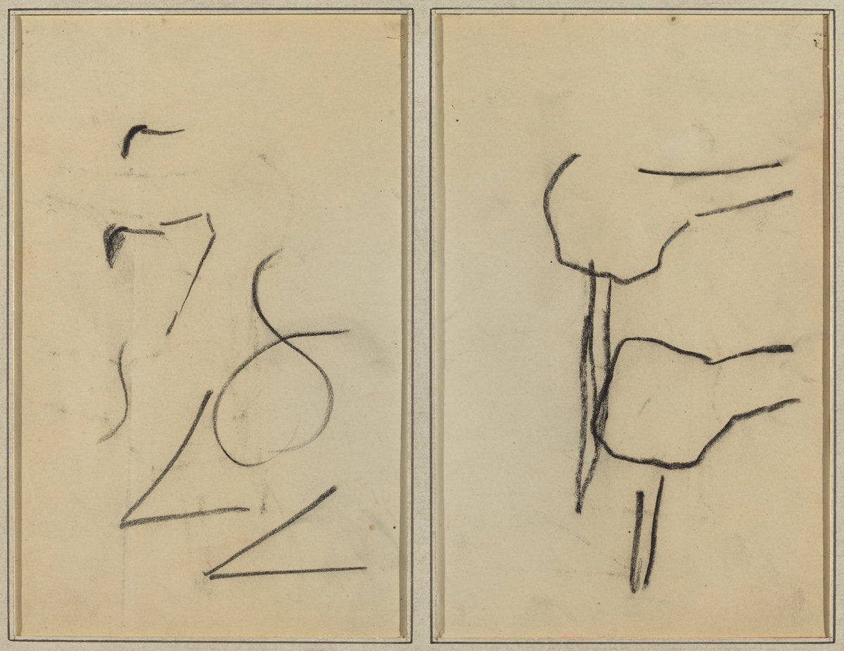 Scribbles; Two Shapes [verso] by Paul Gauguin (French, 1848 - 1903), 16X12"(A3)Poster Print