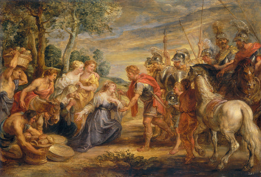 The Meeting of David and Abigail by Sir Peter Paul Rubens (Flemish, 1577 - 1640), 16X12"(A3)Poster Print