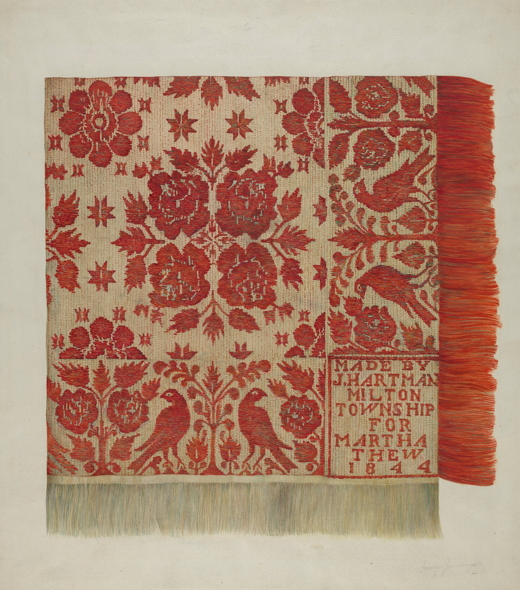 Coverlet by Harry Jennings (American, active c. 1935), 16X12"(A3)Poster Print