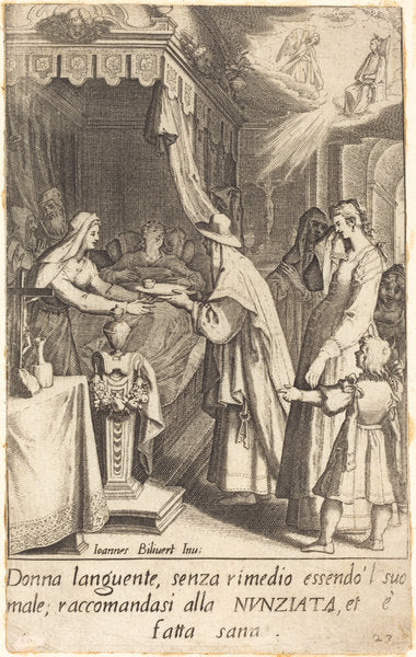 The Cured Sick Person by Jacques Callot after Giovanni Bilivert (French, 1592 - 1635), 16X12"(A3)Poster Print
