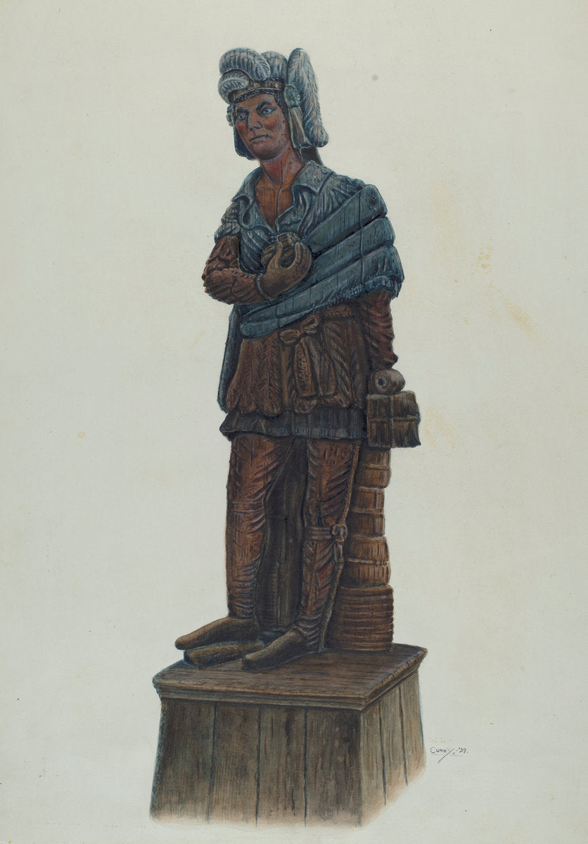 Trapper Indian by Al Curry (American, active c. 1935), 16X12"(A3)Poster Print