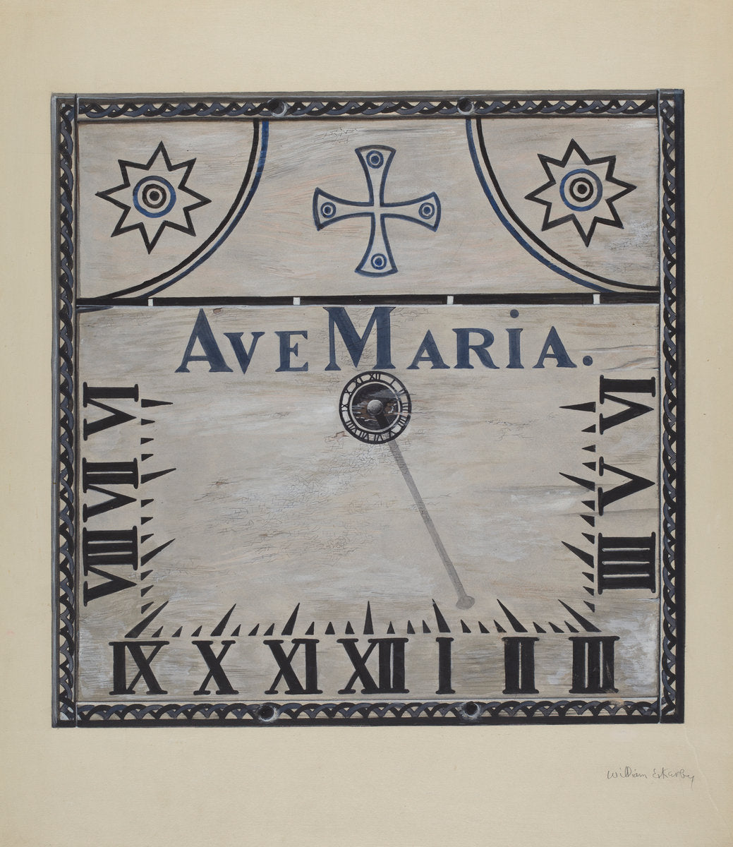 Sun Dial by William Kerby (American, active c. 1935), 16X12"(A3)Poster Print