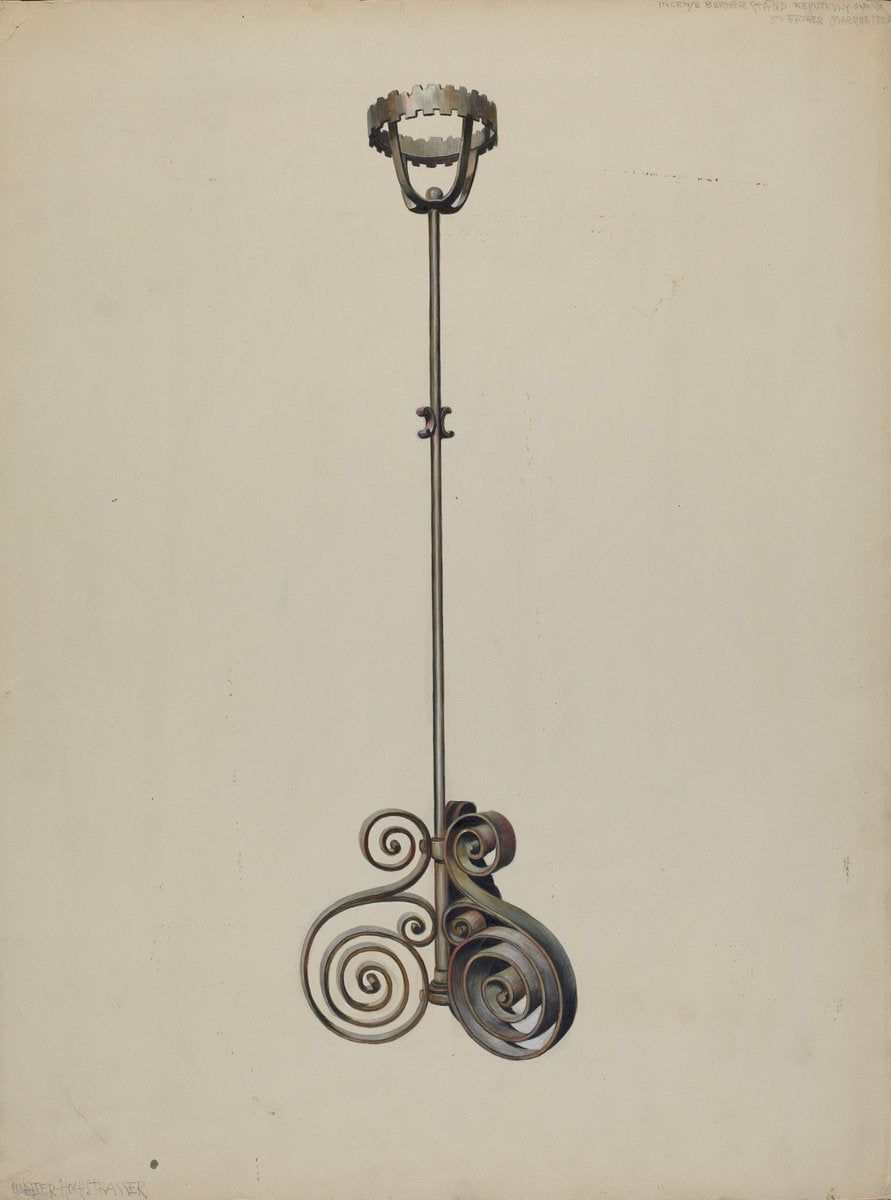 Stand for Incense Burner by Walter Hochstrasser (American, active c. 1935), 16X12"(A3)Poster Print