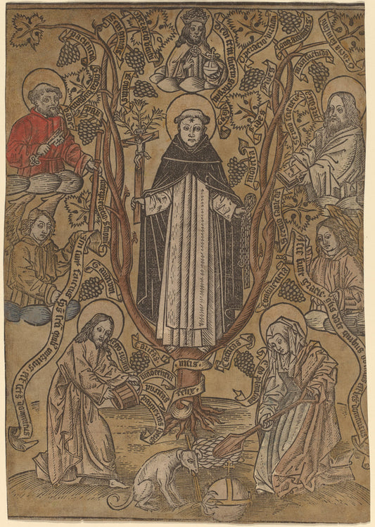 1480/1490 by Netherlandish 15th Century (The Genealogical Tree of the Dominicans), 16X12"(A3)Poster Print