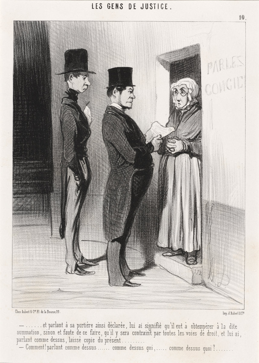 Et parlant a sa portière ainsi déclarée... by Honoré Daumier (French, 1808 - 1879), 16X12"(A3)Poster Print