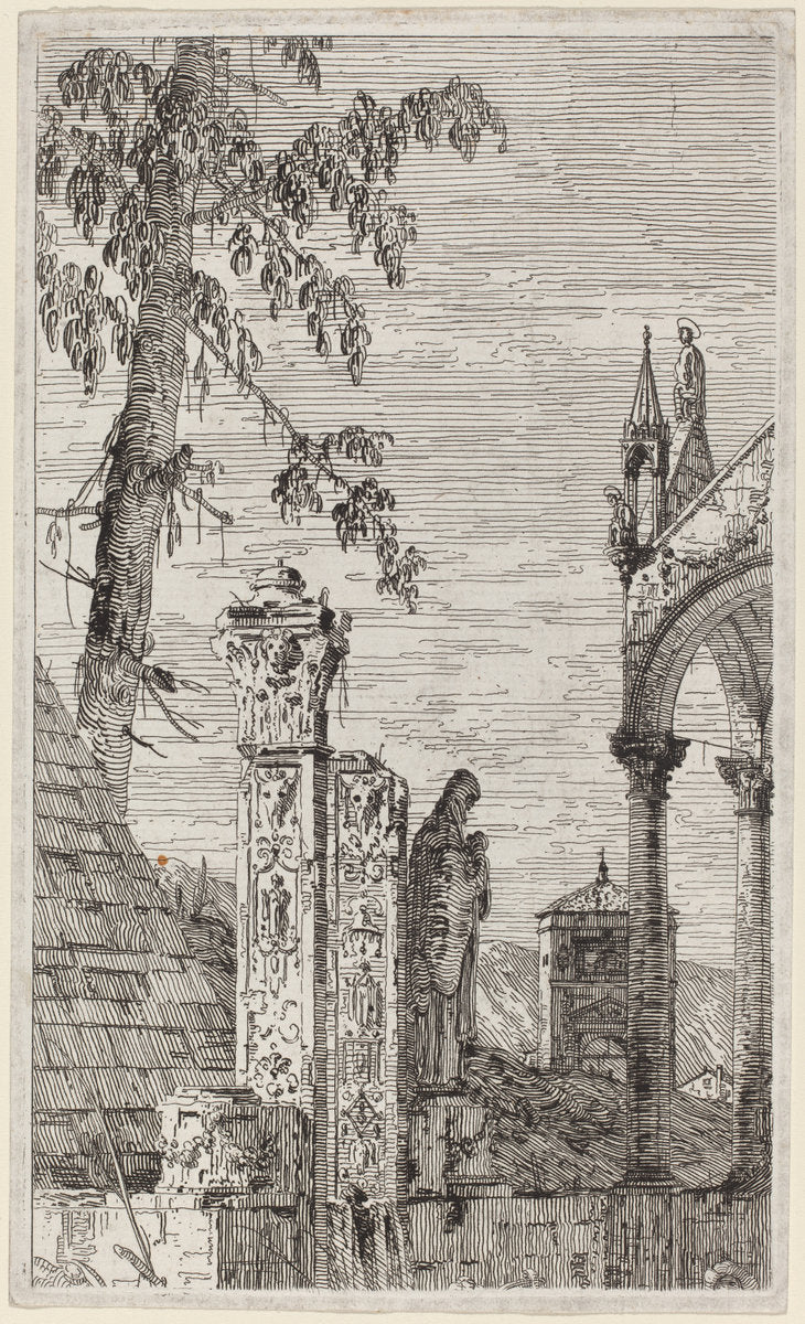 The Bishop's Tomb by Canaletto (Venetian, 1697 - 1768), 16X12"(A3)Poster Print