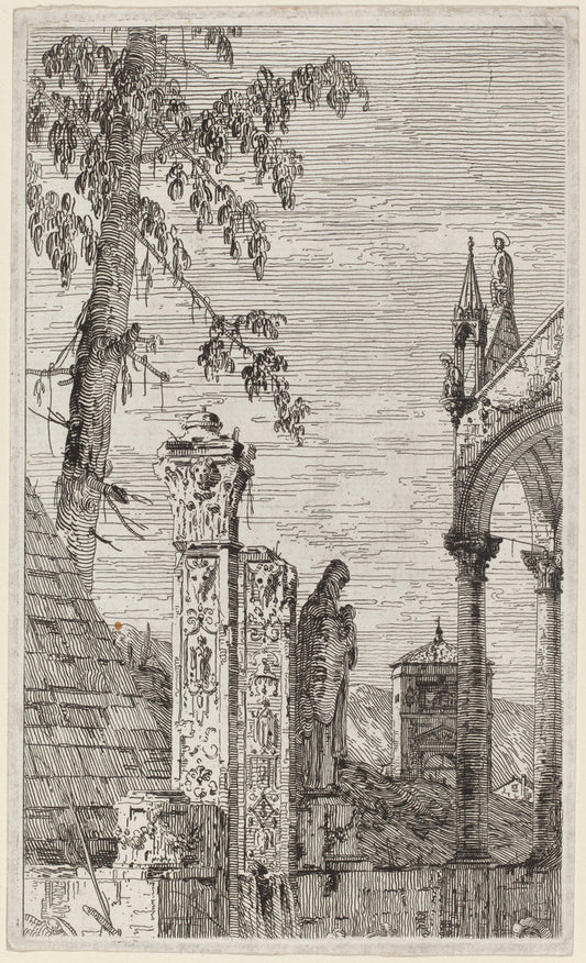 The Bishop's Tomb by Canaletto (Venetian, 1697 - 1768), 16X12"(A3)Poster Print