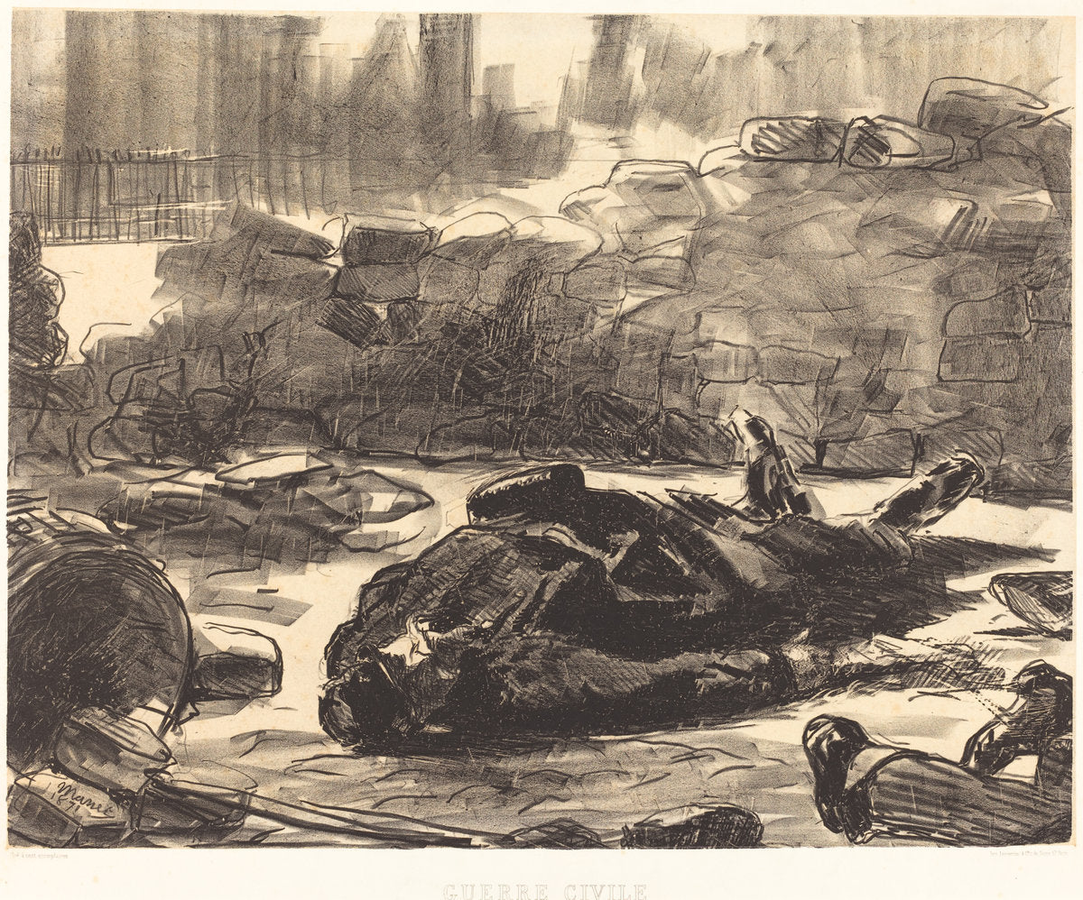 Civil War (Guerre civile) by Edouard Manet (French, 1832 - 1883), 16X12"(A3)Poster Print
