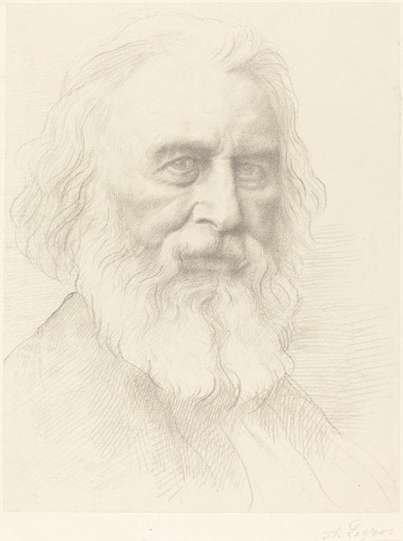 H.W. Longfellow, 2nd plate by Alphonse Legros (French, 1837 - 1911), 16X12"(A3)Poster Print