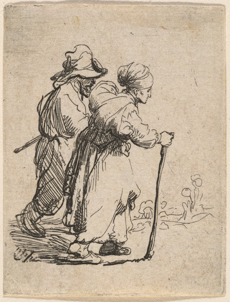 A Peasant Family Walking by Rembrandt van Rijn (Dutch, 1606 - 1669), 16X12"(A3)Poster Print