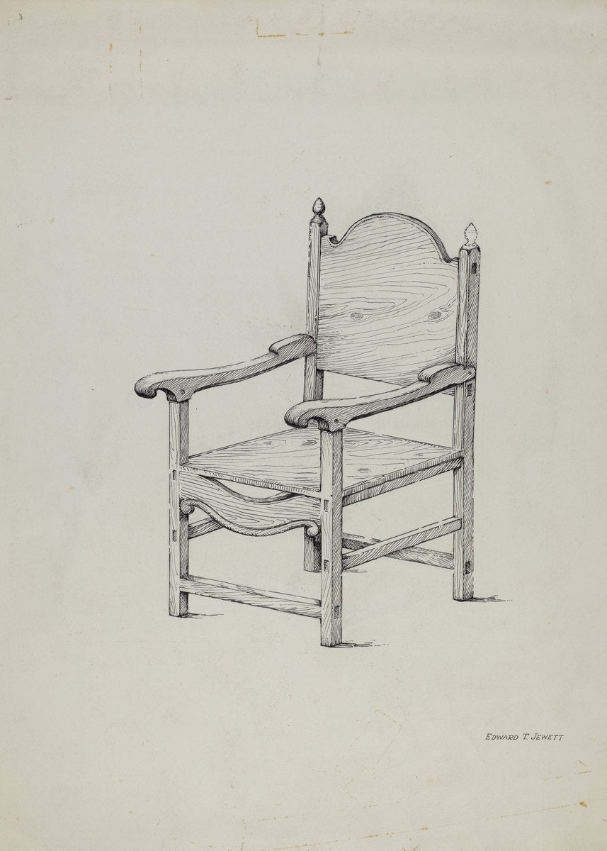 Chair (Scale Drawing) by Edward Jewett (American, active c. 1935), 16X12"(A3)Poster Print