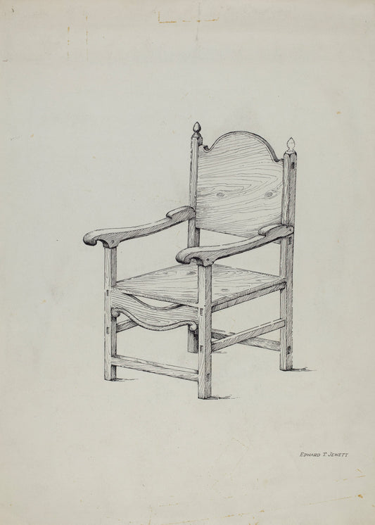 Chair (Scale Drawing) by Edward Jewett (American, active c. 1935), 16X12"(A3)Poster Print