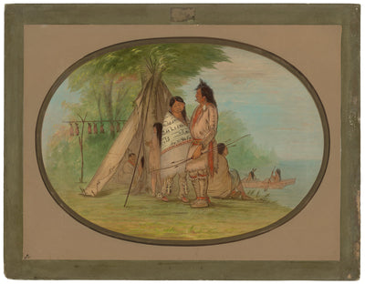 Nayas Indians by George Catlin (American, 1796 - 1872), 16X12"(A3)Poster Print