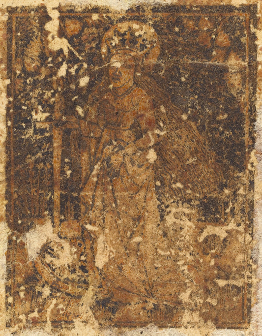 in or after 1470 by German 15th Century (Saint Catherine [verso]), 16X12"(A3)Poster Print