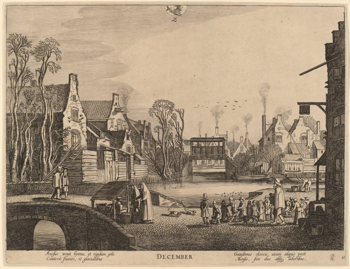 December by Jan van de Velde II (Dutch, 1593 - 1641), 16X12"(A3)Poster Print