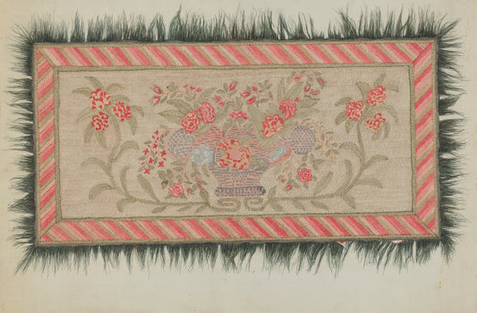 Embroidered Rug by Dorothy Lacey (American, active c. 1935), 16X12"(A3)Poster Print