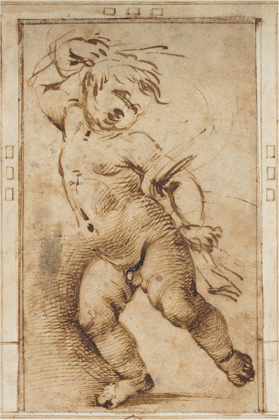 Dancing Putto Holding a Drapery by Filippino Lippi (Florentine, 1457 - 1504), 16X12"(A3)Poster Print