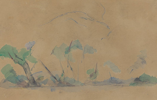 Mont Sainte-Victoire [recto] by Paul Cézanne (French, 1839 - 1906), 16X12"(A3)Poster Print