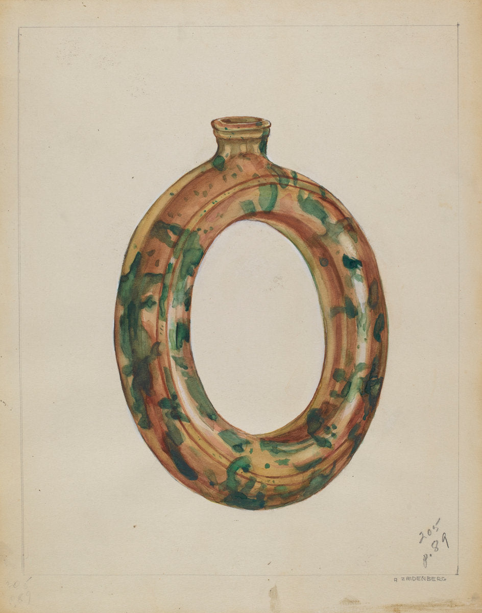 Ring Bottle by A. Zaidenberg (American, active c. 1935), 16X12"(A3)Poster Print