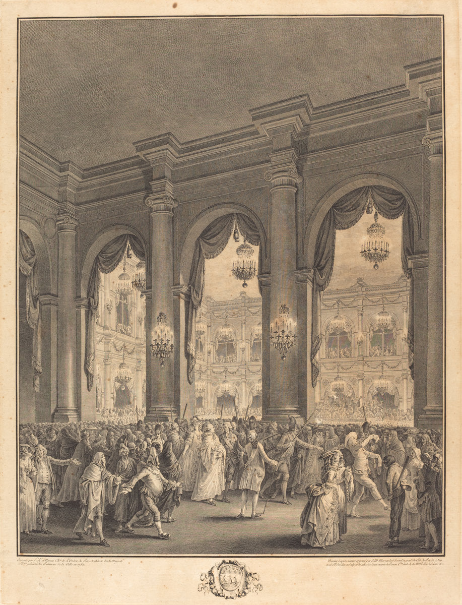 Le bal masqué by Jean-Michel Moreau (French, 1741 - 1814), 16X12"(A3)Poster Print