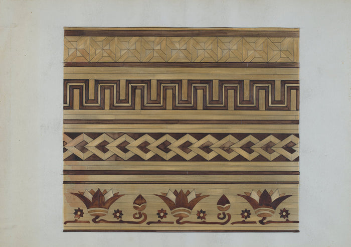 Parquetry Floor by Sebastian Simonet (American, active c. 1935), 16X12