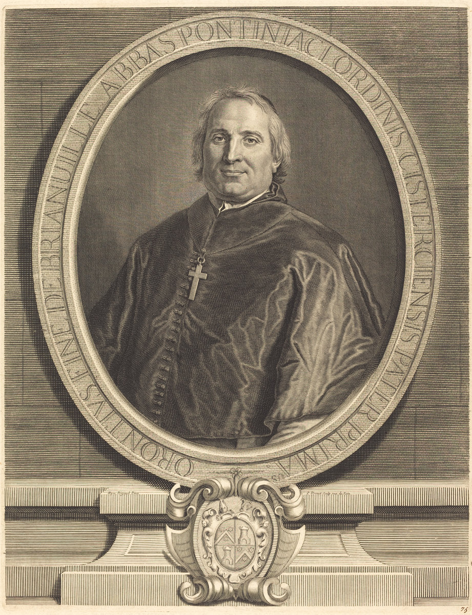 Fine de Brianville by Pierre Drevet after Hyacinthe Rigaud (French, 1663 - 1738), 16X12"(A3)Poster Print