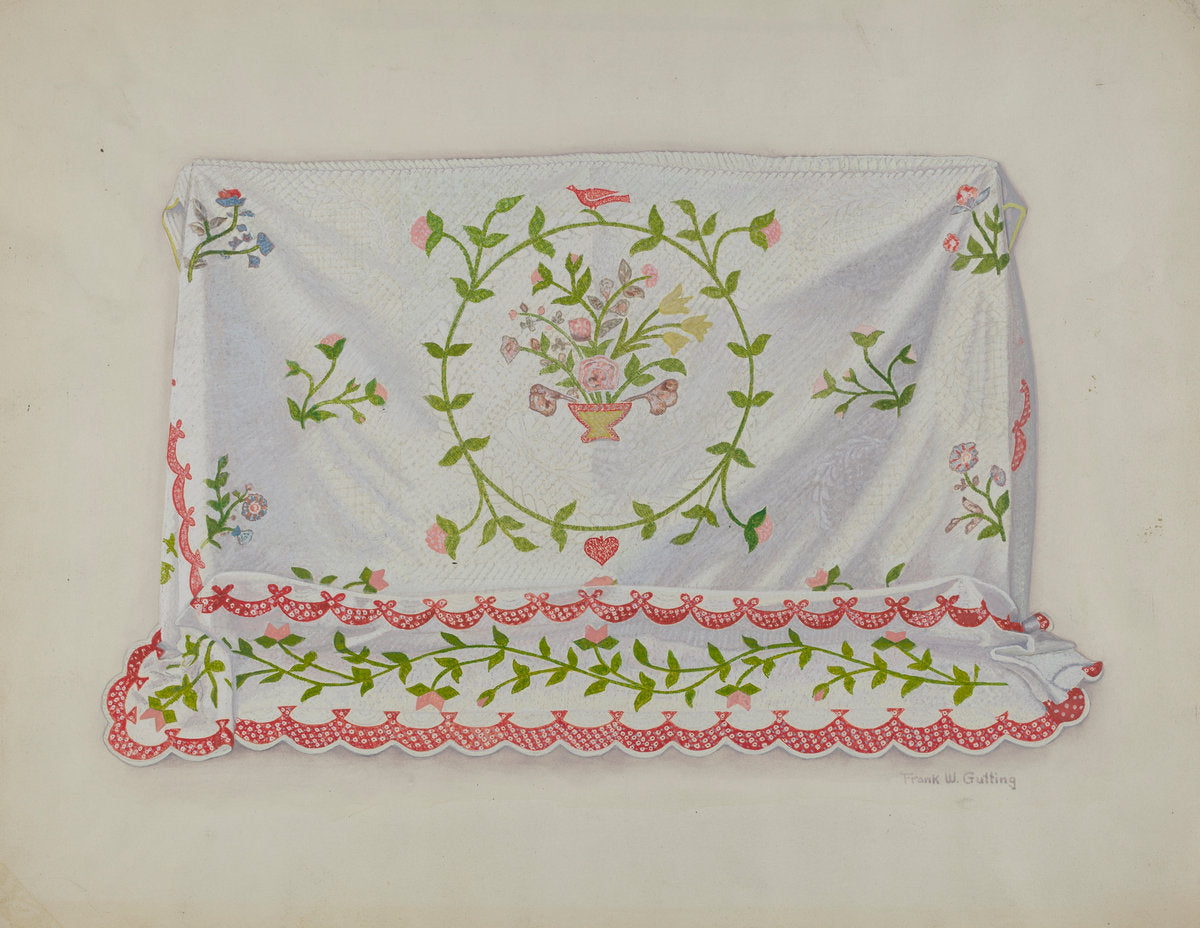 Quilt by Frank Gutting (American, active c. 1935), 16X12"(A3)Poster Print