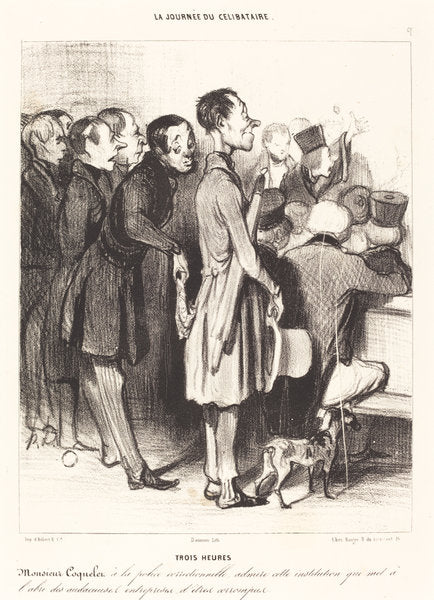 Trois heures by Honoré Daumier (French, 1808 - 1879), 16X12"(A3)Poster Print