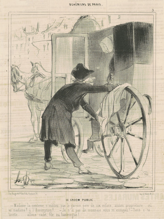 Le groom public by Honoré Daumier (French, 1808 - 1879), 16X12"(A3)Poster Print