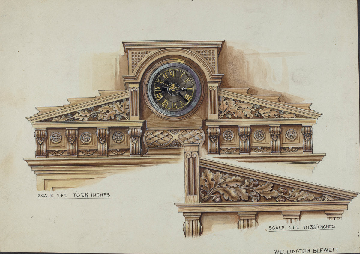 Fireplace by Wellington Blewett (American, active c. 1935), 16X12"(A3)Poster Print
