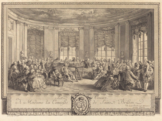 Le concert by Antoine-Jean Duclos after Augustin de Saint-Aubin (French, 1742 - 1795), 16X12"(A3)Poster Print
